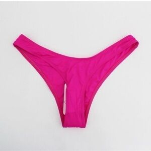 Pink Magenta Low-rise High Cut Bikini Bottom
